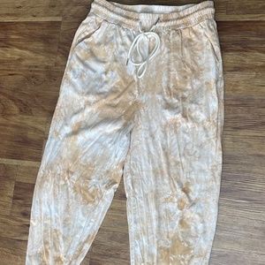 Tan/Brown/Nude Tie Dye Jogger Sweat Pants